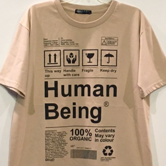 Teerrific Other - NWOT Men's Beige ORGANIC HUMAN BEING T-Shirt (M)
